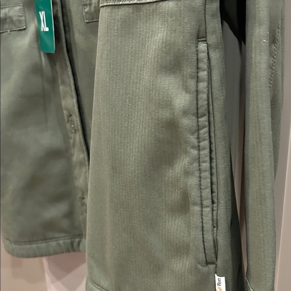 Nwt Hang Ten Olive Jacket with Cream Sherpa Collar, fleece lined, Size XL - Picture 4 of 9